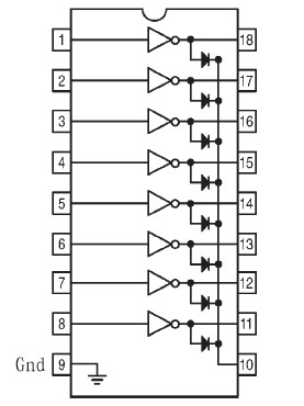  ULN2803管腳連接